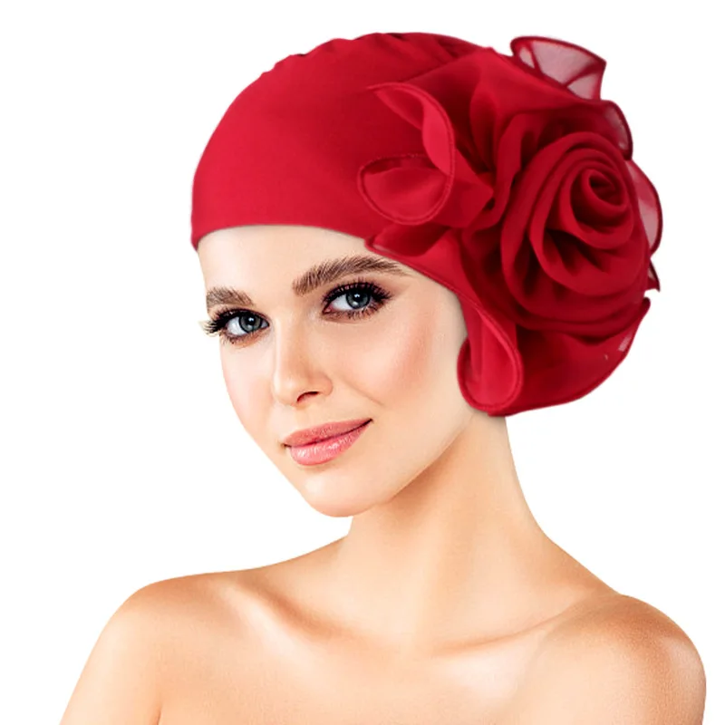 Summer Clothing Hijab - Turbante de flores grandes para mujer,