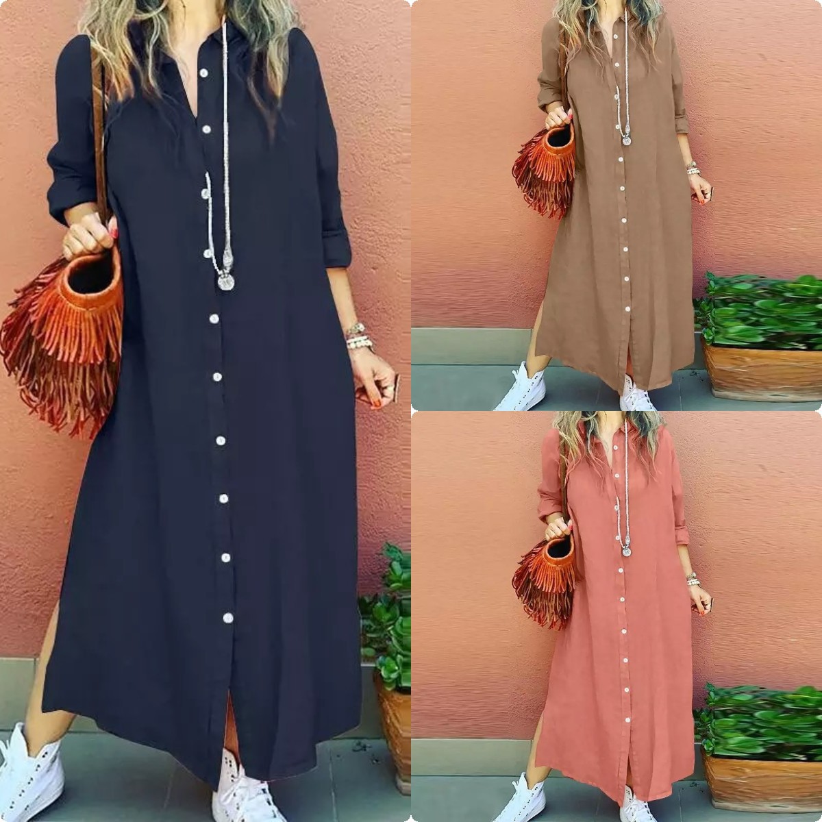 Summer Clothing Hijab - Vestido largo musulmán de satén Abaya