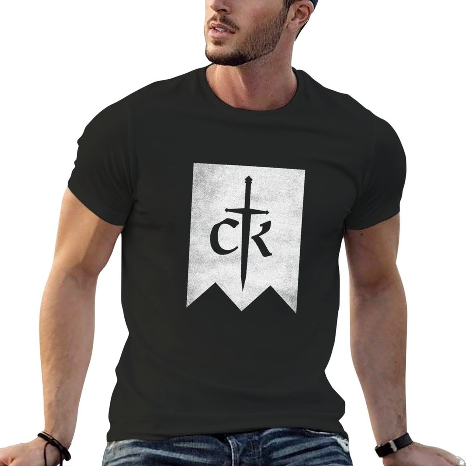 Summer Clothing Aesthetic - Camiseta con logotipo desgastado de Crusader
