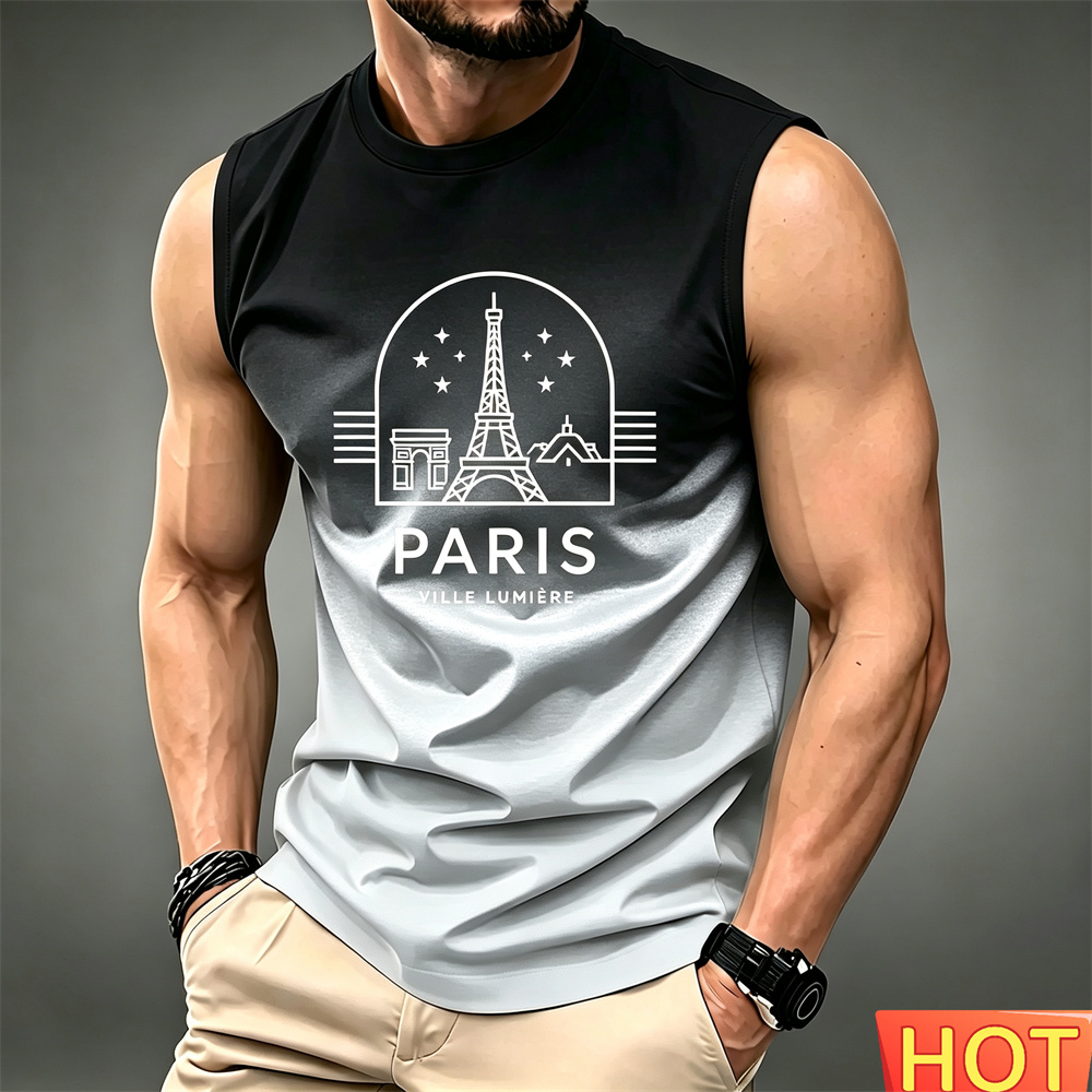 Summer Clothing In Paris - Camiseta sin mangas con gradiente para