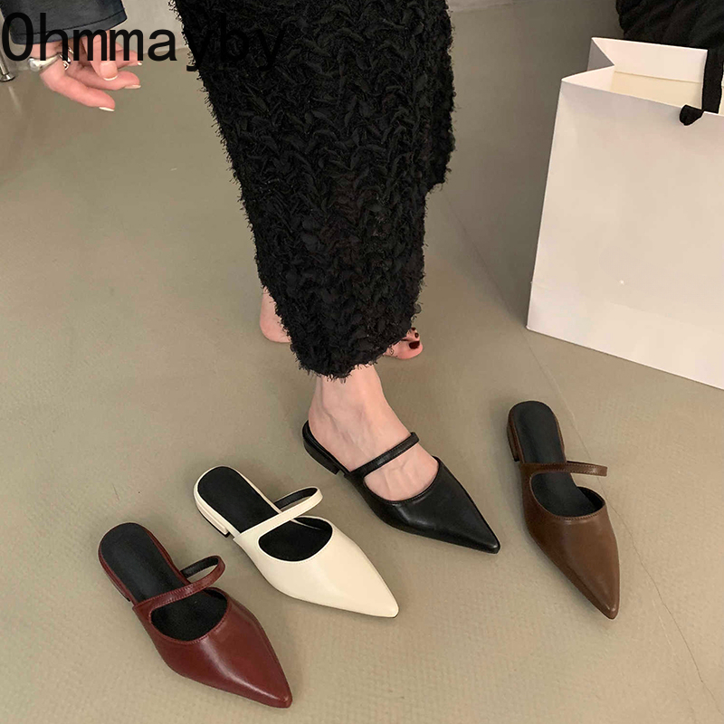 Summer Holiday Clothing Women - Primavera Verano puntiagudos mujeres Muels zapatillas