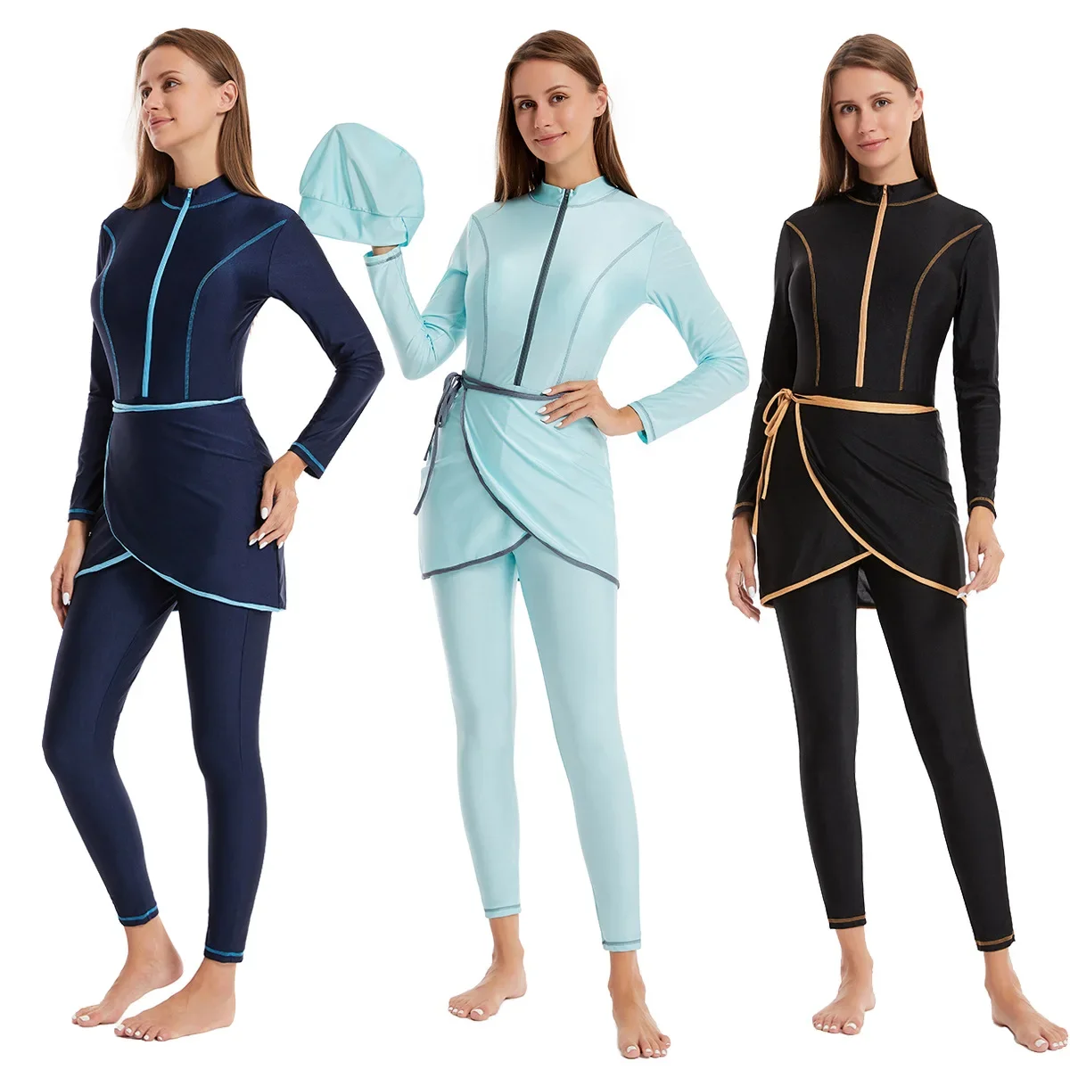 Summer Clothing Hijab - Conjunto de 3 Piezas de Traje