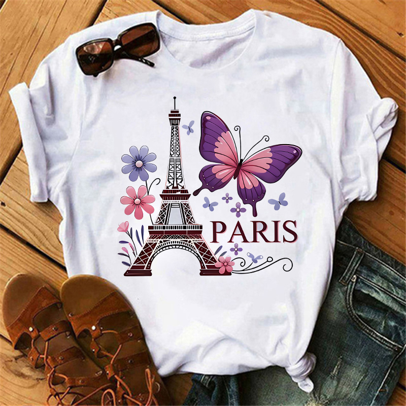 Summer Clothing In Paris - Camiseta con estampado de diseño de