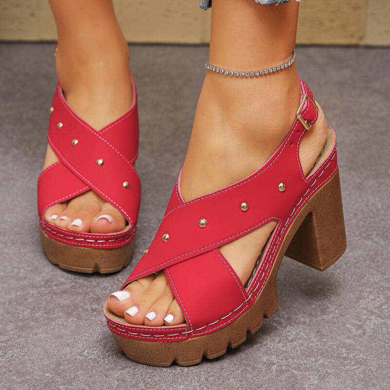 Summer Holiday Clothing Women - Sandalias de gladiador con correa cruzada